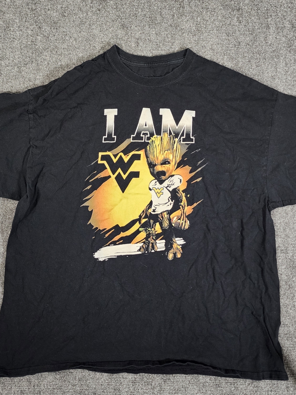 West Virginia Mountaineers Black Short Sleeve Graphic T-Shirt "I AM" Size L